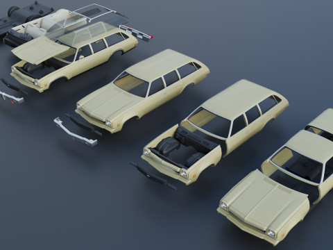 Chevrolet Chevelle Wagon 1973 3D Print Model