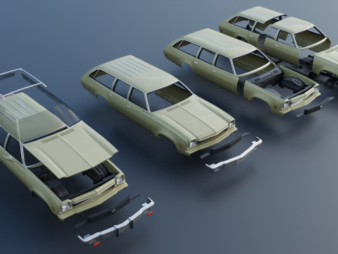 Chevrolet Chevelle Wagon 1973 3D Print Model