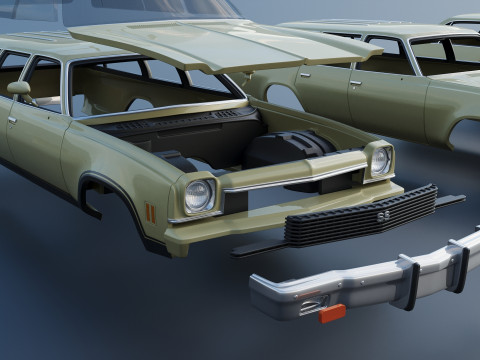 Chevrolet Chevelle Wagon 1973 3D Print Model