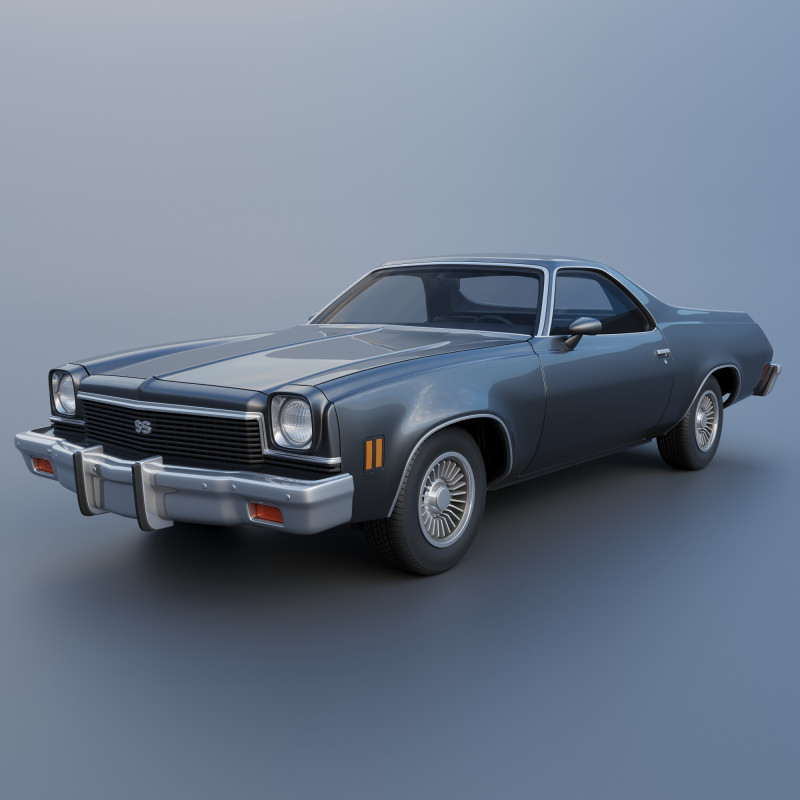 Chevrolet El Camino 1973 3D-printmodel .c4d .max .obj .3ds .fbx .stl .blend