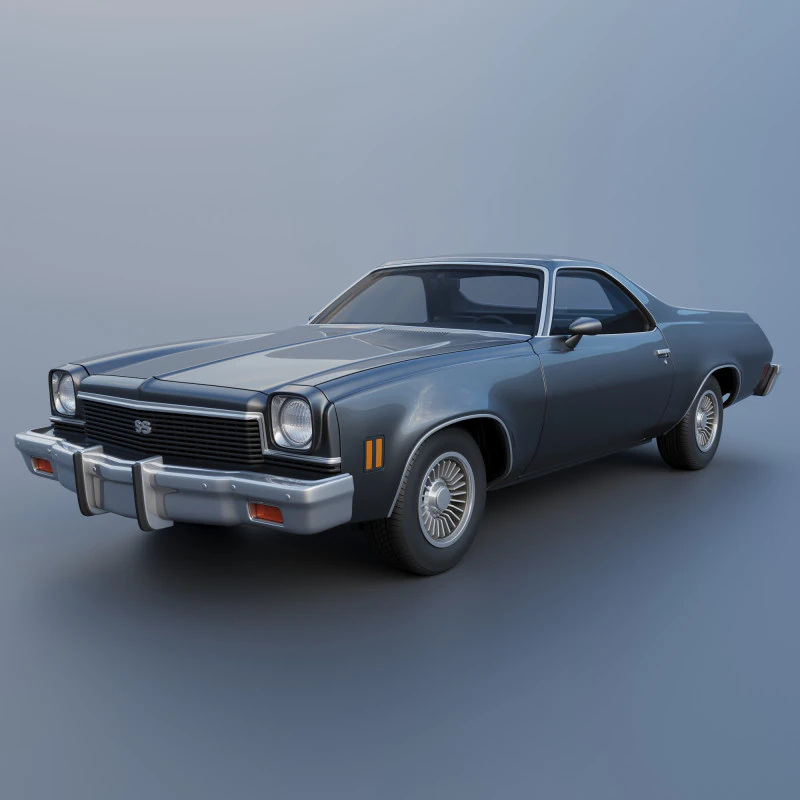 Chevrolet El Camino 1973 3D Print Model .c4d .max .obj .3ds .fbx .stl .blend 