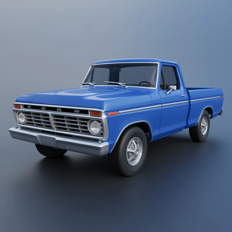 F-100 1973 3D Print Model .c4d .max .obj .3ds .fbx .stl .blend 