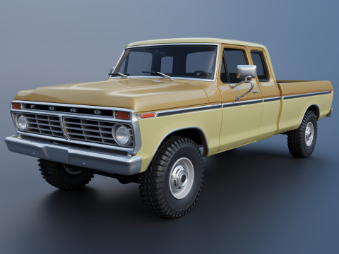 F-250 SuperCab 1974 3D Print Model
