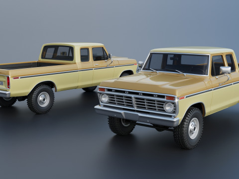 F-250 SuperCab 1974 3D प्रिंट मॉडल