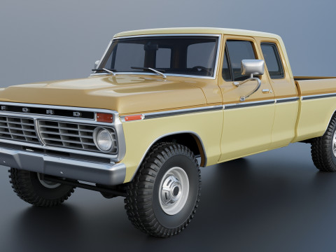 F-250 SuperCab 1974 3D प्रिंट मॉडल