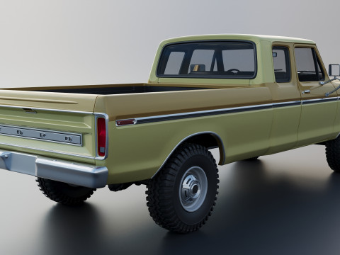 F-250 SuperCab 1974 3D प्रिंट मॉडल