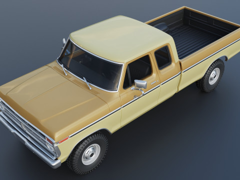 F-250 SuperCab 1974 3D प्रिंट मॉडल