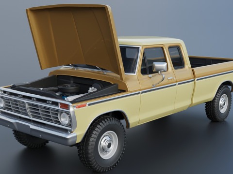 F-250 SuperCab 1974 3D प्रिंट मॉडल