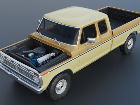 F-250 SuperCab 1974 3D प्रिंट मॉडल