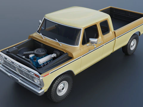 F-250 SuperCab 1974 3D Print Model