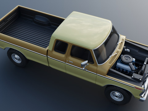 F-250 SuperCab 1974 3D प्रिंट मॉडल