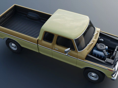 F-250 SuperCab 1974 3D Print Model