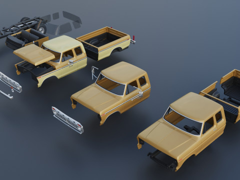 F-250 SuperCab 1974 3D प्रिंट मॉडल