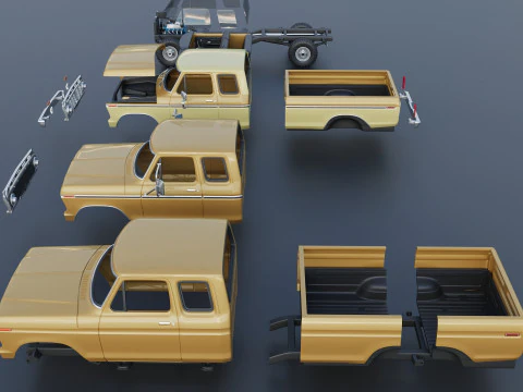 F-250 SuperCab 1974 3D Print Model