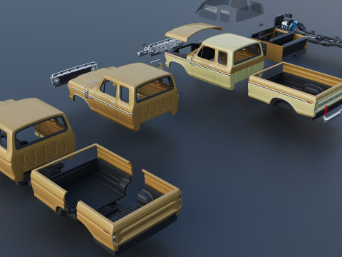 F-250 SuperCab 1974 3D प्रिंट मॉडल