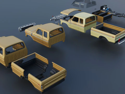 F-250 SuperCab 1974 3D Print Model