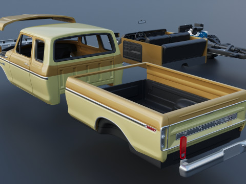 F-250 SuperCab 1974 3D प्रिंट मॉडल