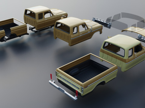 F-250 SuperCab 1974 3D प्रिंट मॉडल