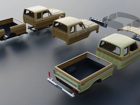 F-250 SuperCab 1974 3D Print Model