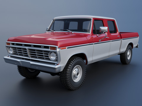 F-250 Crew Cab 1974 3D प्रिंट मॉडल