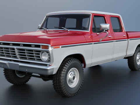 F-250 Crew Cab 1974 Modèles 3D en vedette