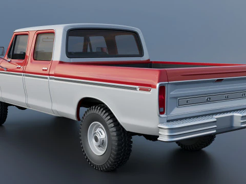 F-250 Crew Cab 1974 3D Print Model