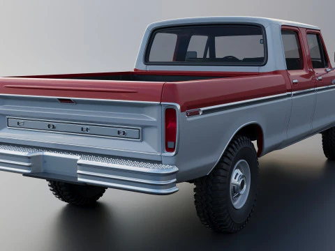 F-250 Crew Cab 1974 3D Print Model
