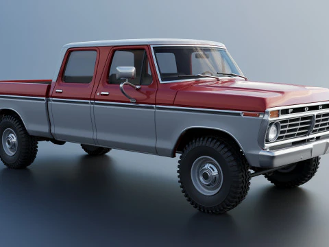 F-250 Crew Cab 1974 3D Print Model
