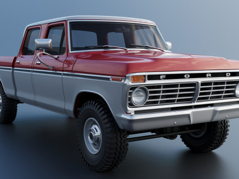 F-250 Crew Cab 1974 Modèles 3D en vedette