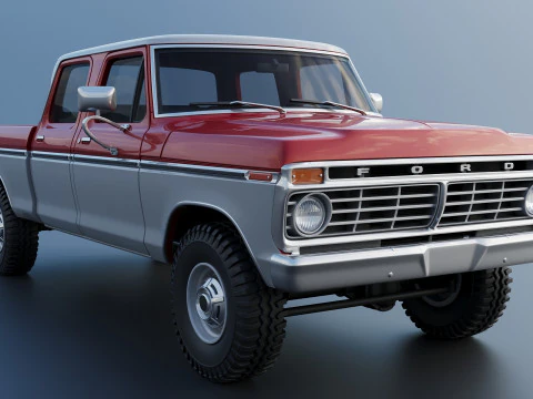 F-250 Crew Cab 1974 3D Print Model