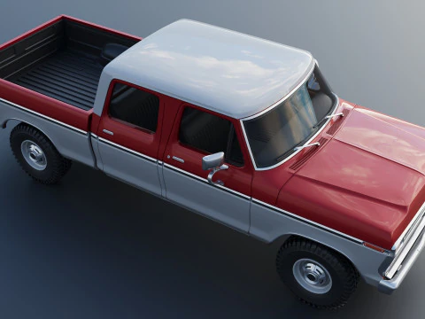 F-250 Crew Cab 1974 3D Print Model