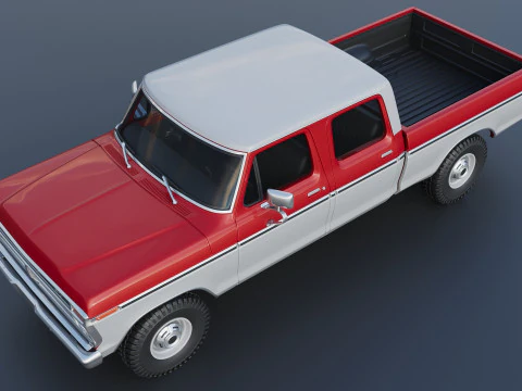 F-250 Crew Cab 1974 3D Print Model