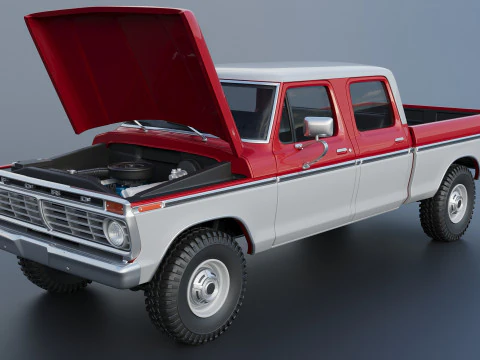 F-250 Crew Cab 1974 3D Print Model