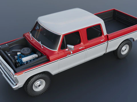 F-250 Crew Cab 1974 3D Print Model