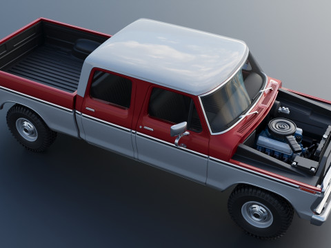 F-250 Crew Cab 1974 Modèles 3D en vedette