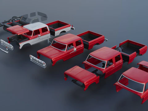 F-250 Crew Cab 1974 3D Print Model