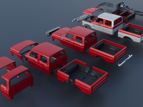 F-250 Crew Cab 1974 Modèles 3D en vedette