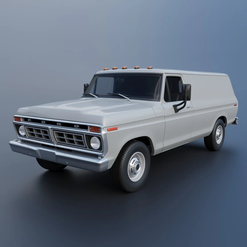 B-100 Panel Truck 1977 3D Print Model .c4d .max .obj .3ds .fbx .stl .blend 