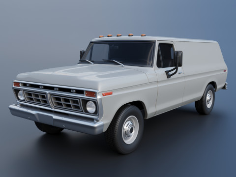 B-100 Panel Truck 1977 3D Print Model