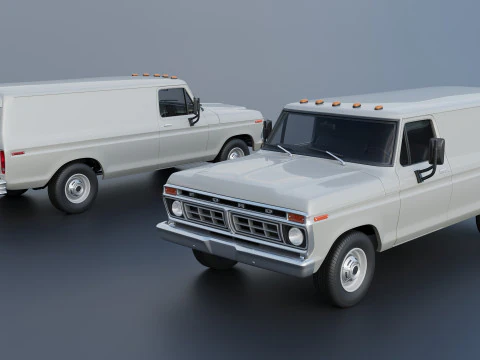 B-100 Panel Truck 1977 3D Print Model