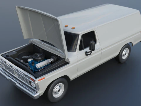 B-100 Panel Truck 1977 3D Print Model