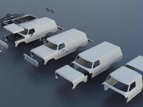 B-100 Panel Truck 1977 3D Принт Модель