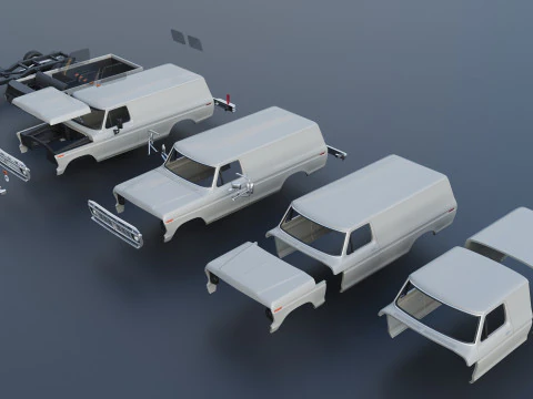B-100 Panel Truck 1977 3D Print Model