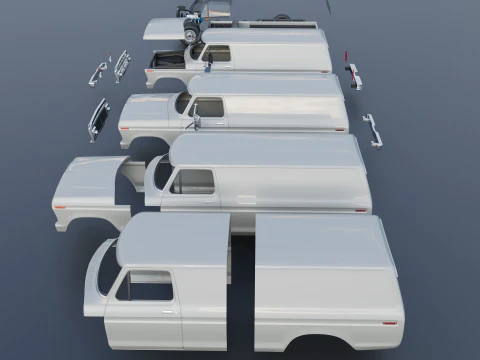 B-100 Panel Truck 1977 3D Print Model