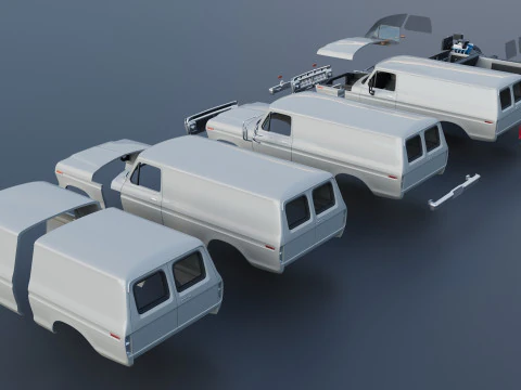 B-100 Panel Truck 1977 3D Print Model