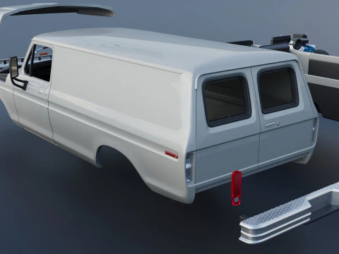 B-100 Panel Truck 1977 3D Print Model