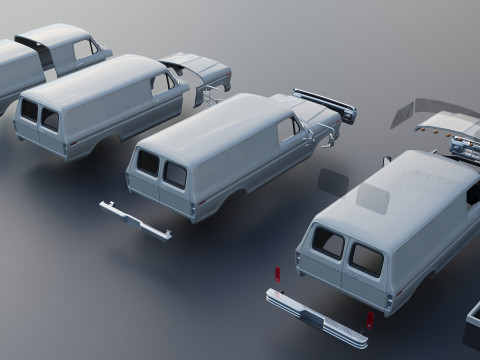 B-100 Panel Truck 1977 3D Принт Модель