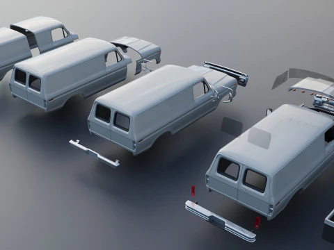 B-100 Panel Truck 1977 3D Print Model