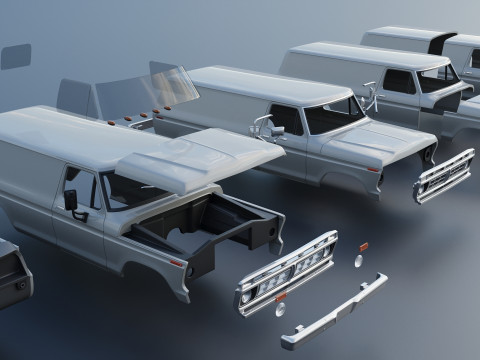 B-100 Panel Truck 1977 3D Принт Модель