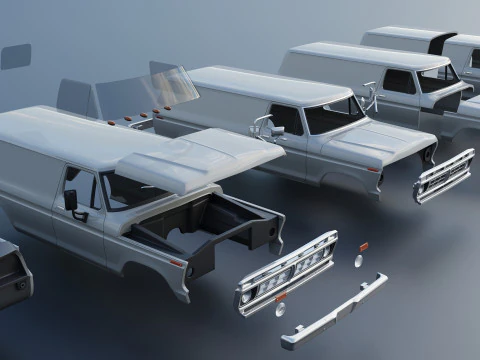 B-100 Panel Truck 1977 3D Print Model